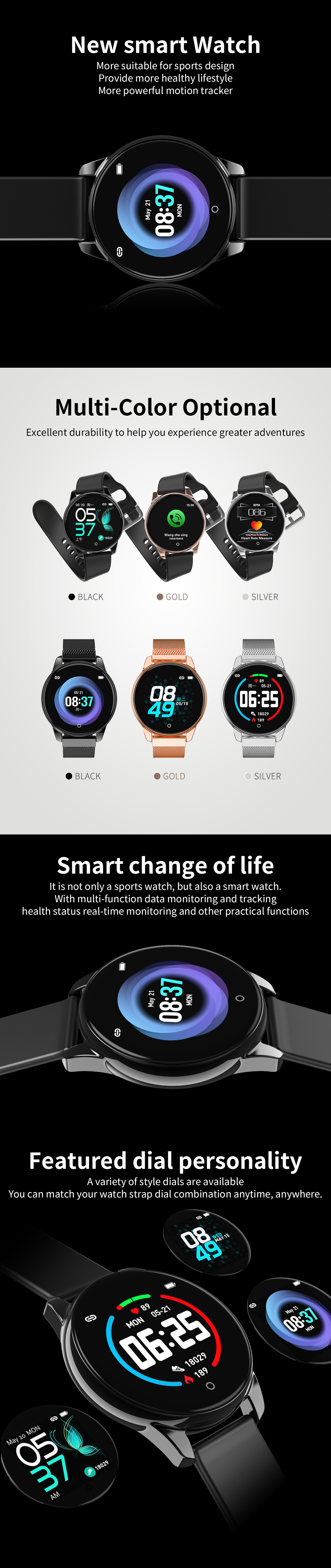 Bakeey-HD-Color-Screen-24-hour-HR-Blood-Pressure-Monitor-Remote-Camera-Business-Style-Smart-Watch-1539174