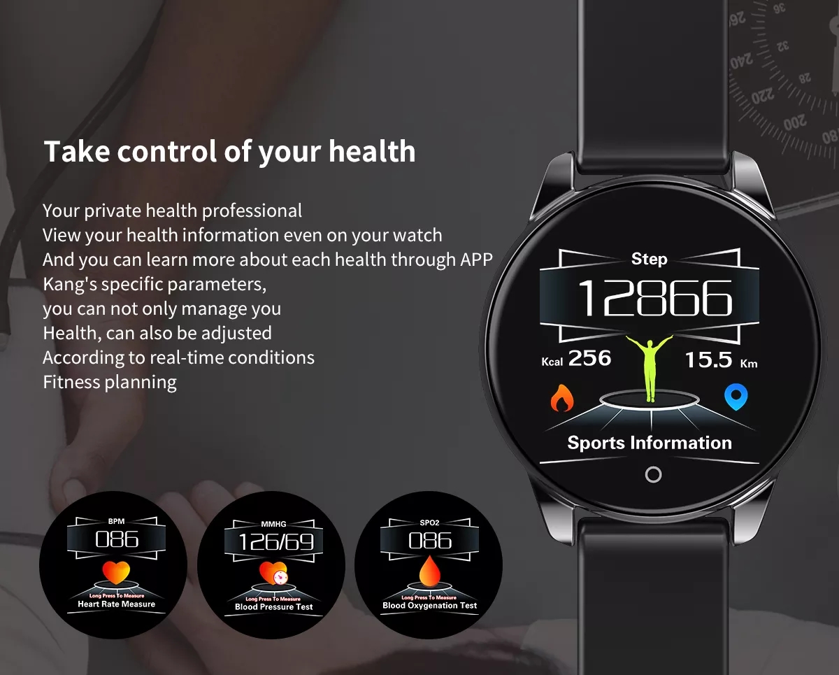 Bakeey-HD-Color-Screen-24-hour-HR-Blood-Pressure-Monitor-Remote-Camera-Business-Style-Smart-Watch-1539174