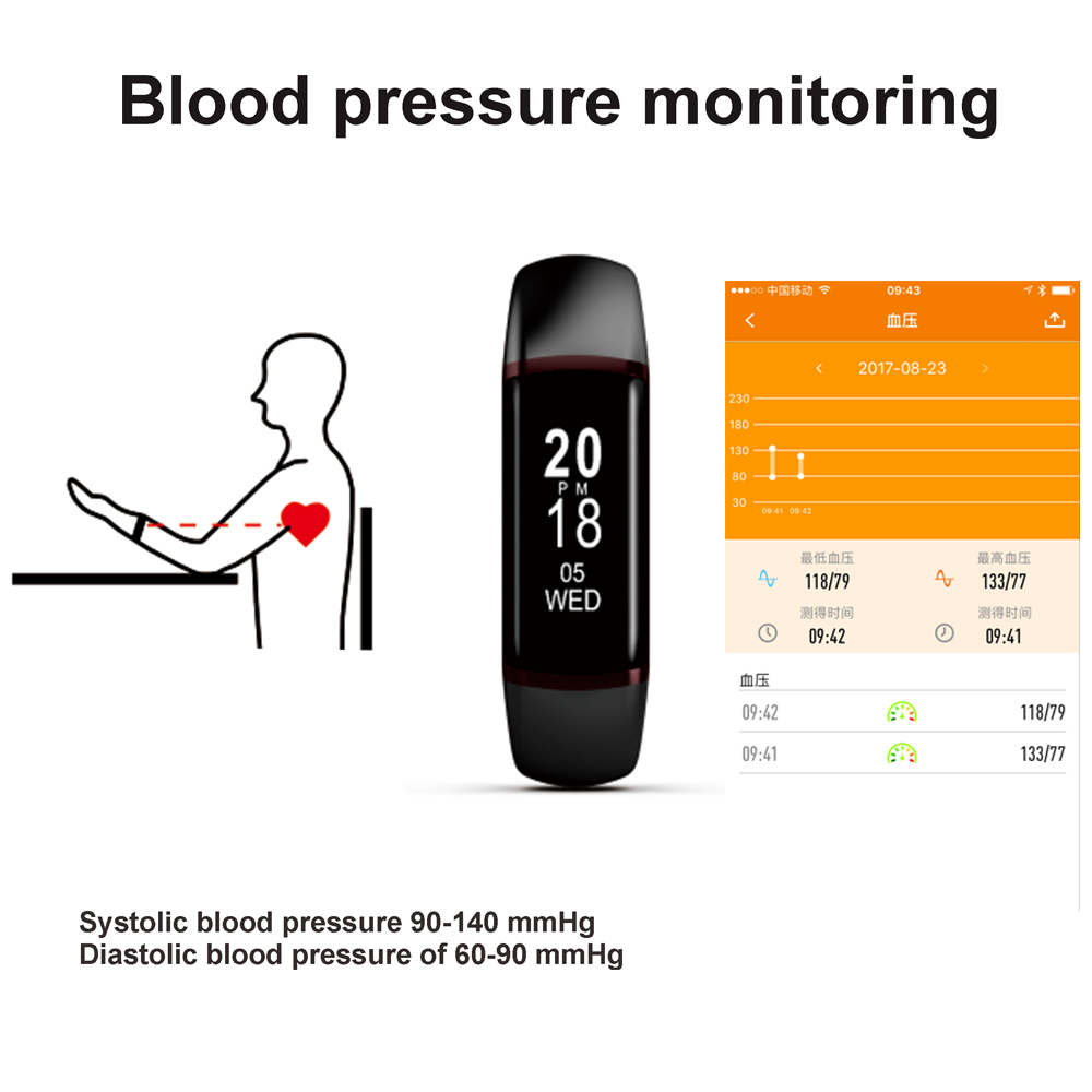 Bakeey-L55S-087OLED-Convertible-Blood-Pressure-HR-Monitor-Fitness-Tracker-Smart-Bracelet-1344884