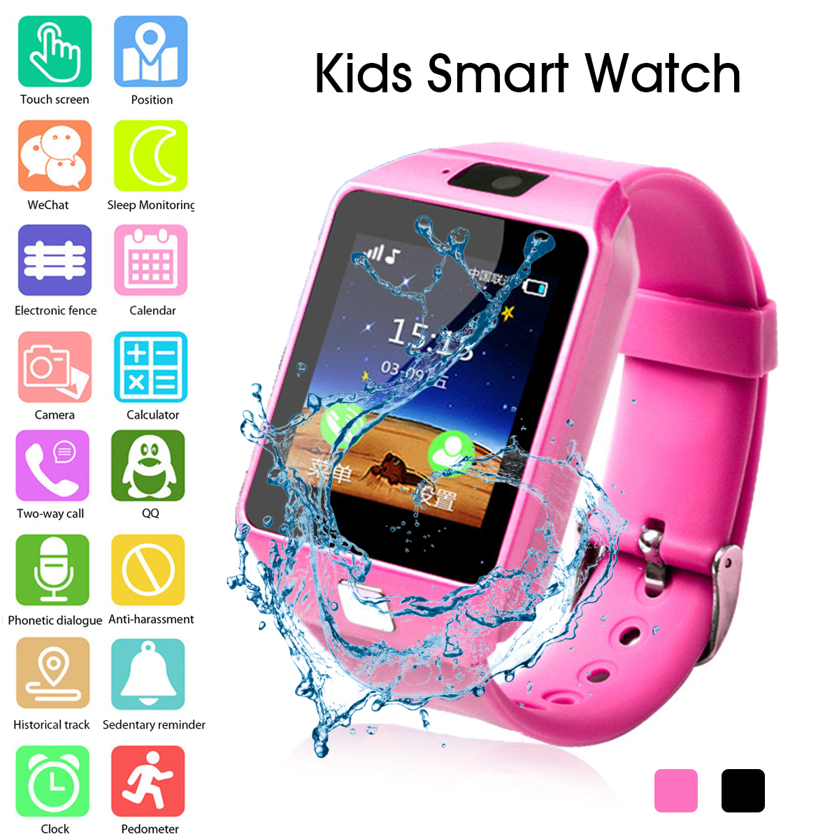 Bakeey-Q06-154inch-2G-bluetooth-Call-Anti-lost-Safe-Tracker-Sleep-Monitor-Kids-Smart-Watch-Phone-1353753
