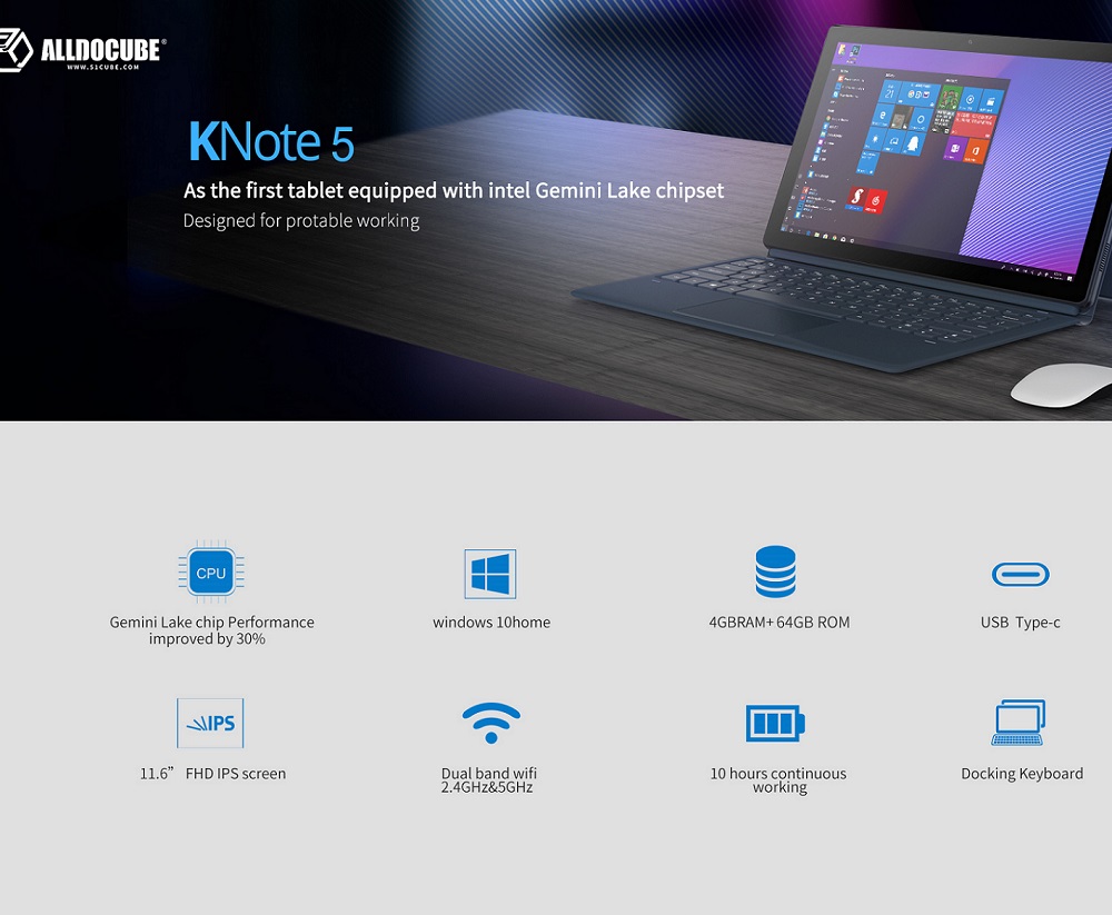 ALLDOCUBE-KNote-5-Intel-Gemini-Lake-N4000-Quad-Core-4G-RAM-64G-116-Inch-Windows-10-Tablet-PC-1303902